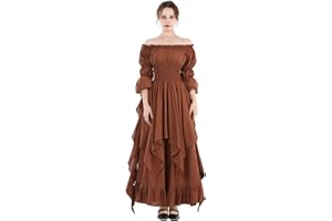 Fiamll Victorian Dress Renaissance Costume Women Gothic Witch Dress Medieval Wedding Dress
