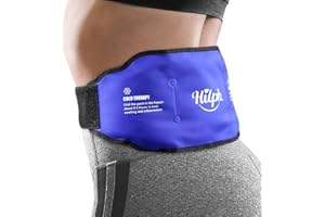 Hilph Poche de Glace pour Soulager les Douleurs Lombaires, Réutilisable Ceinture Glace Dos Thérapie par le Chaud et le Froid pour les Douleurs de la Colonne Vertébrale et du Coccyx -Bleu