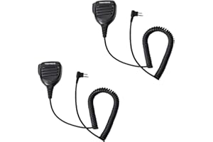 TWAYRDIO Microphone d'épaule à distance Radio bidirectionnelle Micro Haut-Parleur pour Radios Motorola CP200 CP200D CP185 Yaesu FT-4XR FT-65R FT-25R (Lot de 2)