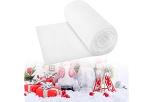 XIMISHOP 80 * 300CM Weihnachten Schneematte Deko,Watte Deko Schneewatte Gefälschte Schnee Decke Weiß Flauschig Künstliche Schnee Zum DIY Basteln Für Weihnacht Winter Atmosphäre Innen Haus