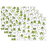 alaza Rana Divertida Doodle manteles para Mesa de Comedor Conjunto de 4 a Prueba de Calor...