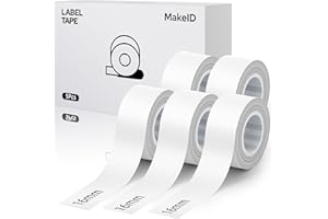 MakeID L1 Q1 E1 taśma do etykiet, 5 opakowań 16 mm x 4 m niestandardowe wodoodporne wkłady laminowane samoprzylepne do biura domowego wymiana etykiet samoprzylepnych termicznych