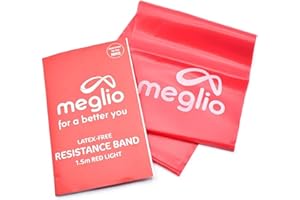Meglio Resistance Bands for Men & Women - Latex Free Exercise Bands for Building Strength, Pilates Band for Fitness, Flexibility, Physiotherapy, Stretching & Yoga Bands | With Exercise Guide