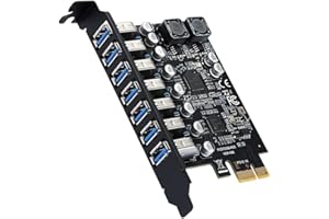 ieron USB 3.2 7 Port Front Controller Adapter Card, 7 Port PCI-E Express Expansion Card, Internal PCIe USB Card Connect 7 Devices Expanded for Window XP/7/8/10/11/LINUX Plug and Play