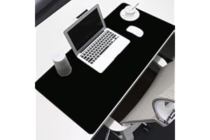 FYSARAN Non-Slip Desk Pad, Waterproof PVC Leather Desk Blotter, Large Mouse Pad, Easy Clean Table Protector, Laptop Desk Writing Mat for Office Work/Home/Decor (Black, 60 * 35)