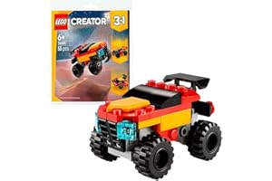 LEGO Creator 3-in-1 Monster Truck Building Paper Bag Set, 55 Pieces, Ages 6+, 30691