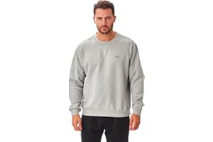 Iron Mountain Męska przędza z odzysku, przyjazna dla środowiska, nie mechaci się, elastyczna, wygodna bluza z okrągłym dekoltem, miękka bluza z polaru, jasnoszara, M