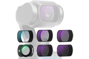 Gruiqrd ND CPL UV Filter Set kompatibel mit DJI OSMO Pocket 3, mehrfach beschichtete HD Kameraobjektive aus optischem Glas, 6er Pack magnetische Aluminiumrahmen Fotofilter (UV CPL ND8 ND16 ND32 ND64)