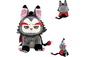 MezHi Hazbin Hotel Plush, New 11 In Husk Hotel Plush Angel Dust Plush Cat Toy Devil Plush Cat，Plush Doll Soft Plush Stuffed Pillow Doll for Tv Fans, Gift for Boys and Girls-Husk-A