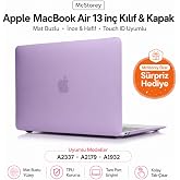 McStorey MacBook Air M1 Kılıf A2337 Uyumlu 13 İn&ccedil; Mat Sert Kılıf A2179 A1932 Parmak İzi Bırakmayan Koruyucu Hard Case Kapak L