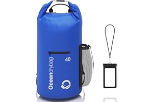 OCEANONLINESTORE Oceandrybag Keeps Your Gear Clean & Dry 10L 20L 40L 60L Waterproof Durable Lightweight Floating Backpack Marine Dry Bags Kayaking Boating Scuba Diving Rafting Paddleboard - Free Mobile Phone Case