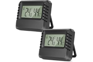 PAIRIER 2Pcs Room Thermometer Indoor Portable Thermometer Hygrometer Indoor With High Accuracy, Lcd Screen Room Thermometer, Suitable For Greenhouse, Home And Office Measuring Devices