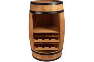 ‎CREATIVE COOPER CREATIVE COOPER Weinregal - Weinschrank Mini Bar - Alkohol Schrank Mann - Weinfass - Fass bar - Weinbar - Fassbar - Barschrank - 80cm hoch - Retro deko Bar Regal - Hausbar Theke - Fassmöbel (Eiche)
