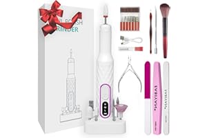 YELANON Professional Cordless Electric Nail Drill Machine - 35000RPM E-File for Acrylic & Gel Nails, Thick Toenails Grinder, 5-Speed Manicure/Pedicure Tools with Rechargeable Battery & Nail Buffer Kit