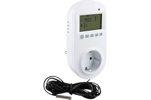 Wengart® WG02TPR termostat do szklarni, regulator temperatury z czujnikiem, ekran LCD, programowalne wyjście ogrzewania i chłodzenia, 3600 W