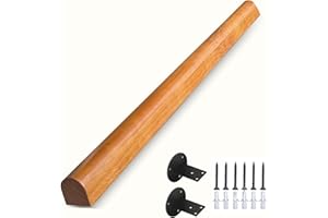 DAWSELOD Pasamanos De Escalera De Madera, Blancos, Pasamanos Antideslizantes Para Interiores, Decoración De Escaleras De ático, Varillas De Soporte Para Pasillos (Madera, 120cm)