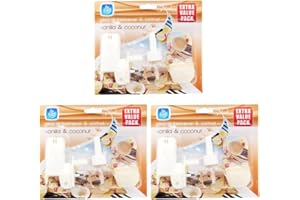 GENERIC 3 x Pan Aroma Plug - In Air Freshener & Sachet Vanilla & Coconut Strong Fragrance Long Lasting