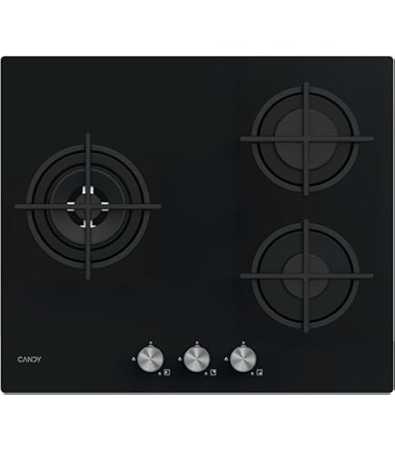 Electrolux EGT6633NOK Gaskookplaat, 3 vlammen, wokbrander, 1 ultrasnelle bediening, onmiddellijke warmte, elektronische zelfontsteking, gietijzeren grills, veiligheidsthermoelement, zwart, 60 cm : 202.07