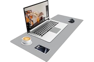 Niviy Tappetino Scrivania, Sottomano Scrivania in Pelle PU, Impermeabile e Antiscivolo, Proteggi il tuo tavolo, Ideale per Ufficio, Casa e Sala Riunioni 80 cm x 40 cm, Grigio chiaro