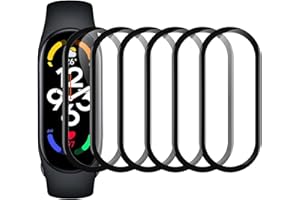Bigqin 6 sztuk folii ochronnych kompatybilnych z Xiaomi Mi Band 7 i Band 8, elastyczna folia HD przezroczysta, pełne pokrycie, bez pęcherzyków powietrza, odporna na zarysowania folia ochronna na