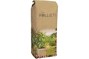 CAFÉS FOLLIET - Café En Grains Bio - Pure Origine Guatemala - Torréfaction traditionnelle - Intensité 7/10-100% Arabica - 1kg