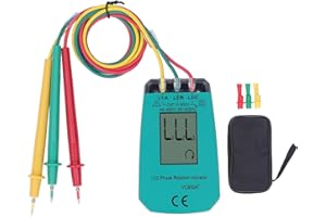 CANDEON Testeur De Séquence, AC 40-600V 3 Phase Indicateur Testeur De Rotation De Phases Sequence, Indicateur De Phase 3 Présence De Séquence De Rotation De Phase Tester Pour Appareils à Haute Tension