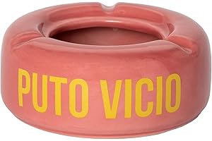 FISURA – Cenicero rosa con mensaje “p*to vicio”. Ceniceros originales con frase graciosa. Fabricado en cerámica. Medidas: 10 x 10 x 4 centímetros.