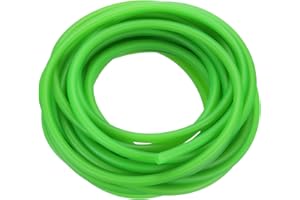 PATIKIL 26 Ft(8M) Tubo in Gomma di Lattice Naturale, 1/8"(3mm) ID x 1/4"(7mm) OD Elastico per Frombola Tubazioni in Gomma per Esercizi, Stretching, Tubi per Casa, Verde Fluorescente