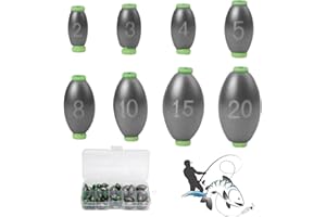 TYBYBB 50 Stück Angelblei Grundblei Laufblei Angeln Dropshot Angel Gewichte Blei 2g 3g 4g 5g 8g 10g 15g 20g Karpfenblei Lotblei Sinkblei Stabblei Tropfenblei Sinker Angeln Olive Bleie Set