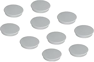 ‎FRANKEN FRANKEN Magnete Rund, 10 Stück, Hochwertige Haftmagnete für Büro, Haushalt, Werkstatt, ideal für Whiteboards, Kühlschrank, Plantafeln oder Schaukästen, 32 mm, Grau, HM30 12