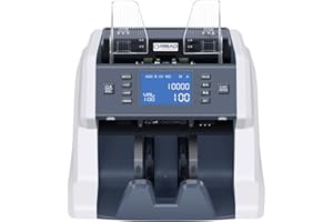 RIBAO TECHNOLOGY RIBAO 2023 Upgraded Version Money Counter Machine, Preset Value Bill Counter, UV/MG/IR/DD Detection, ADD with Batch Mode, Large Display Printer Enabled*