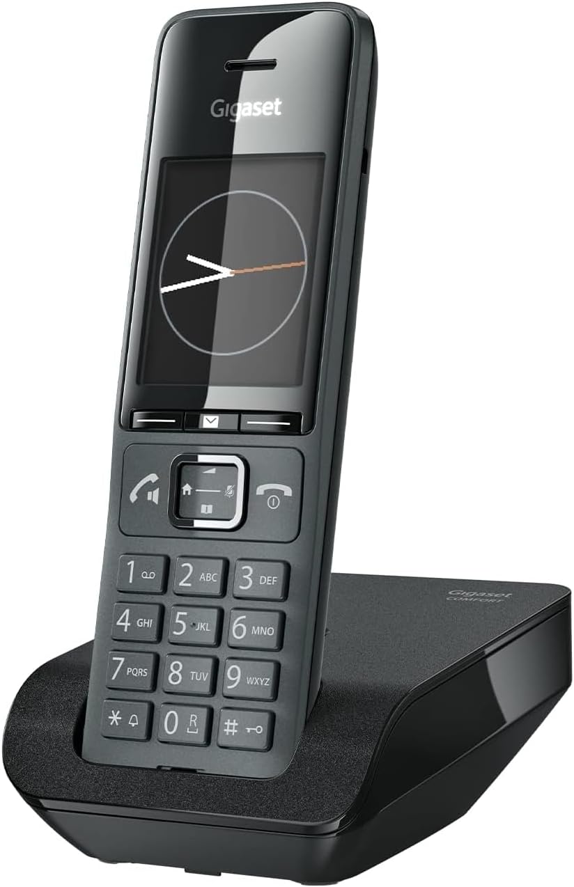 Gigaset COMFORT 520 - Teléfono DECT Inalámbrico - Diseño Elegante - Calidad de Audio Brillante - Agenda Extra Grande, Negro Titanio [Versión Española]