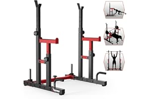 PASYOU Squat Rack Palestra, Rack Palestra Multifunzione Porta Bilancieri Regolabile, Supporto Bilanciere Multifunzione, Max 250 KG