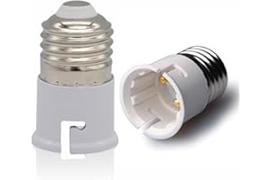 LORD C E27 to B22 Socket Converter, Socket Adapter, Bayonet to Screw Edison,ES to BC Lamp Base Adapter Lamp Holder Plug Converting Screw Base Fixture Replacement for LED CFL and Incandescent Bulbs White (1)