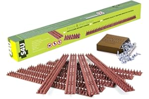 S4U Fence Wall Spikes Garden Security Intruder Bird Cat Repellent Burglar Anti Climb with Wood Screws (1 Pack)