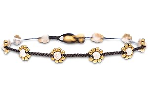 Made by Nami - Pulsera de tobillo para mujer y niña, diseño de surfista con perlas para fiesta y playa hecha a mano - Goa Hippie - Tobillera multicolor oriental