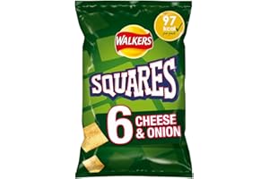 Walkers Squares Cheese & Onion Multipack Snacks Crisps 6x22g