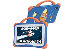 ‎WEELIKEIT weelikeit Kinder Tablet, 7 Zoll Tablet für Kinder, 8GB RAM, 64GB ROM, Android 14 Tablet mit Bluetooth, WLAN, Doppelkamera, mit Kindersicherung, Lern Tab für Mädchen und Jungen (blau)
