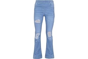A2Z 4 Kids Girls Denim Jeans Comfort Stretchy Jeggings Bell Bottom Ripped Flared Pants Trendy Fashion Jeans for Girls Age 5-6, 7-8, 9-10, 11-12 & 13 Years
