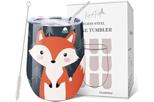 NymphFable 350ml Izolowany kubek podróżny Fox Kubek podróżny Termos Cafe Double Wall Thermos Cup