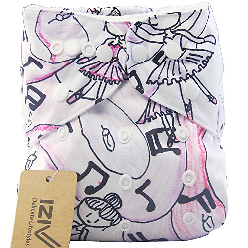 iZiv(TM) Newborn Organic Infant Waterproof/Adjustable/Reusable/Washable Pocket Cloth Diaper Fit Babies 0-3 Years(Music)