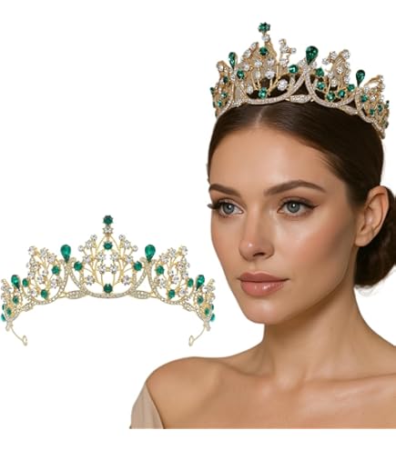 EXIN DECHEN Diademe Femme Rond, Couronne Princesse Baroque