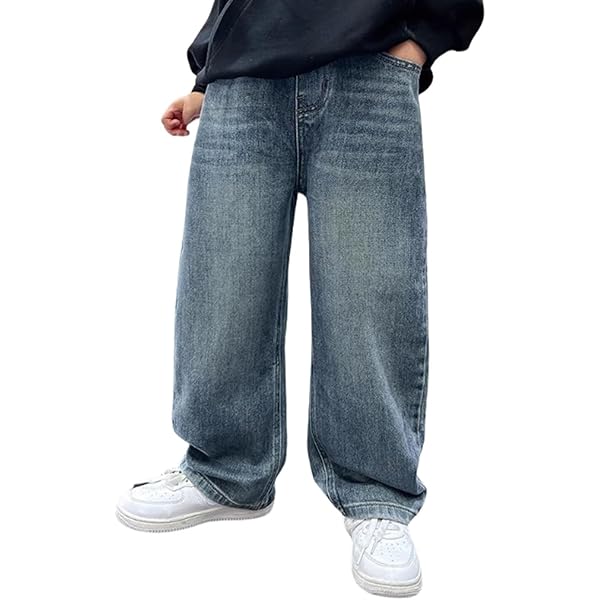 Jean Garçon Taille élastique 4-14 Ans - Pantalon Denim Ample Et Confortable