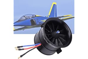 DAMOHONY EDF 70mm 12 Blatt Abluftventilator mit Bürstenlosem RC Motor (1810 g Schub) für EDF 4S RC Jetflugzeug