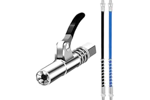 Fyfjur Embout Pompe A Graisse, Pompe à Graisse Pistolet avec 2 Pièces Tuyaux De 30 cm, Embout pour Graisseurs Standard M6 M8 M10 M12 M14