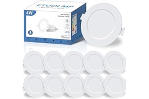 ETUOLMP Spot LED Encastrable Extra Plat 4W 380 Lumen Spot Salle De Bain IP44 Blanc Neutre 4000K Spot Encastrable LED AC220-240V Pour Salle de Bain, Cuisine, Salon, Lot de 10