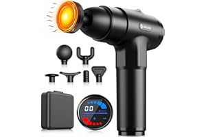 AERLANG Pistola Massaggio Muscolare con Calore, Pistola Massaggiante 20 Velocità Massaggiatore Muscolare Profondo Tessuto Massaggiatore Massage Gun per Regalo Donna e Uomo Compleanno