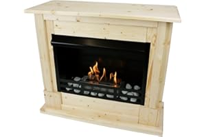 Gel- et Ethanol Cheminée Emily Deluxe 1 Brûleurs réglables - Choisissez parmi 9 couleurs (Naturel)