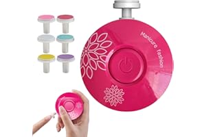 KARELLS Lima de Uñas para Bebés, Lima Electrica Uñas Bebe, Lima de Uñas para Niños, 6 en 1 Cortaúñas Eléctrico para Niños, Cortaúñas Eléctrico para Bebés,Cabezales de Pulido Reemplazables, Bajo Ruido, Rojo