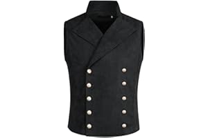 Allthemen Gilet da Uomo Doppiopetto in Tinta Unita Vest Casual Slim Fit per Primavera Autunno con Tasche